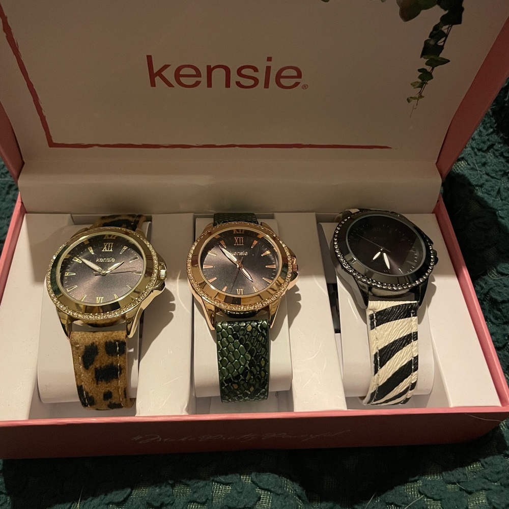 Kensie Wild Pattern Watch Trio